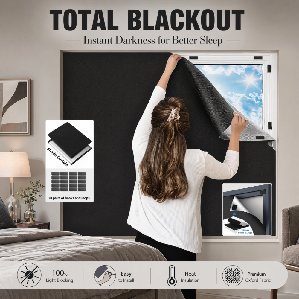 Privacy Screen Protector - 100% Blackout Curtain Darkest House Blackout
